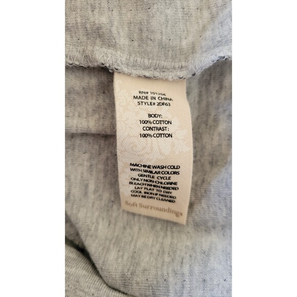 Women's Soft Surroundings Chill Time Sweatshirt Dress Gray Striped - Picture 4 of 4